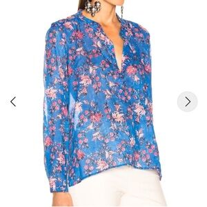 Etoile Isabel Marant Floral Blue Top Cotton Size S